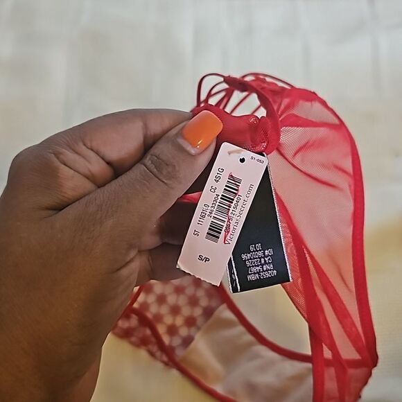 Victoria's Secret Lace Underwire Bra With Matching Underwear 32DD/ Small Red - Picture 8 of 16